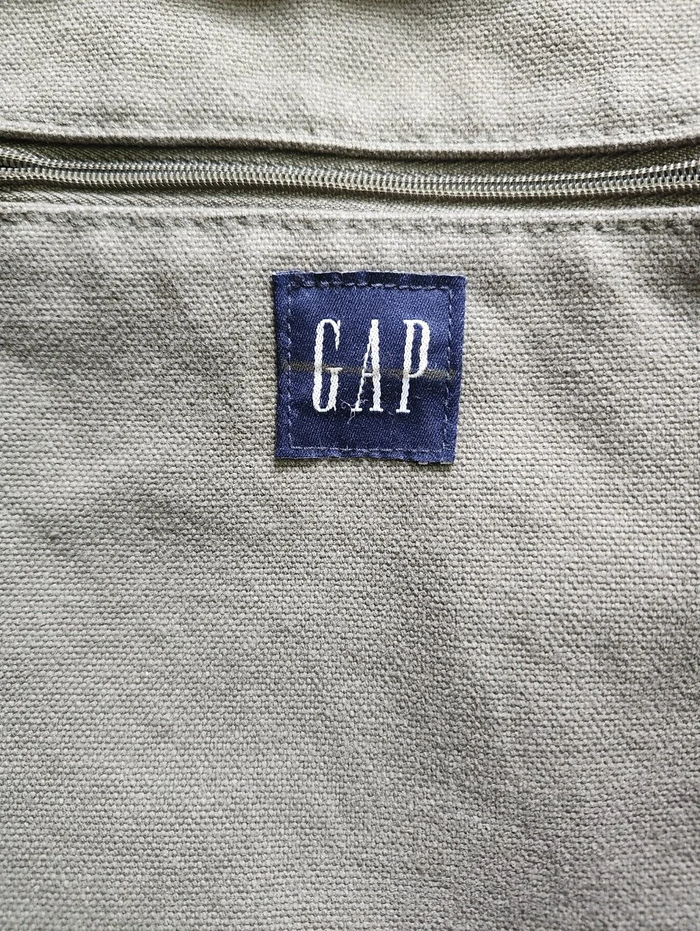 GAP Olive Army Green Canvas Suede Messenger Bag Vintage Y2K 2002